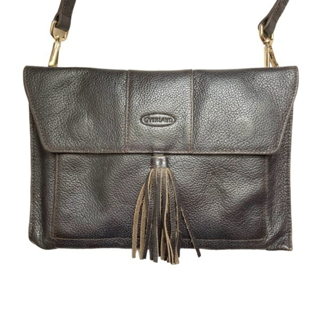 Overland brown leather crossbody bag